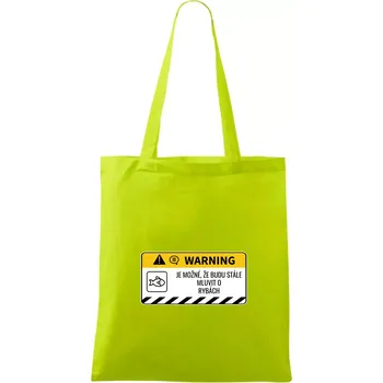 Nákupní taška Warning mluvení - Ryby - Taška bavlněná - 42 x 38 cm ( Limetková )