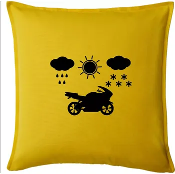 Polštář Motorkář za každého počasí - silnice - Polštář 50x50 - 50x50 - Pouze potah ( Žlutá )
