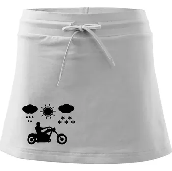 Dámská sukně Motorkář za každého počasí - chopper - Sportovní sukně - two in one - L ( Bílá )