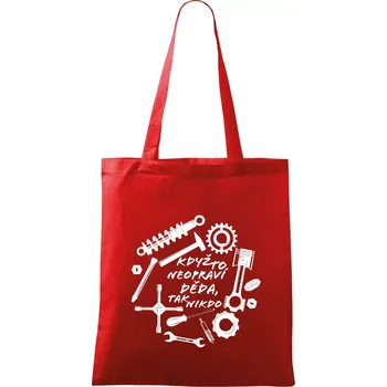 Automechanik - Když to neopraví děda - Taška bavlněná - 42 x 38 cm ( Červená )