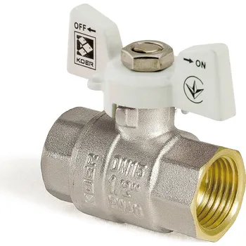 Ventil Koer Kulový kohout motýl, bílý, KR.217.W 1/2"FF | KR.217.W 1/2"FF