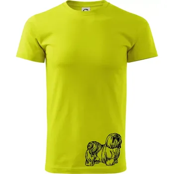 Pánské tričko Shih-tzu - chlupatý - Klasické pánské triko vyšší gramáže - XL ( Limetková )