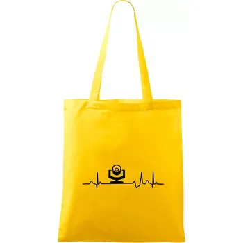 Nákupní taška Ekg osvětlovač - robo hlava - Taška bavlněná - 42 x 38 cm ( Žlutá )