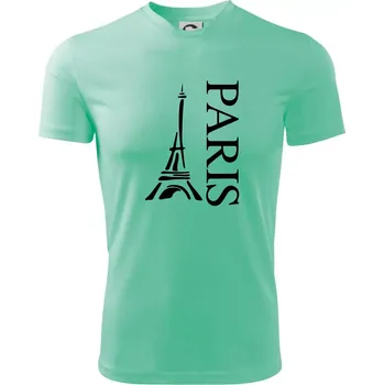 Chlapecké tričko Paris nápis Eiffelovka na výšku - Dětské triko sportovní (dresovina) - 146 cm/10 let ( Mátová )
