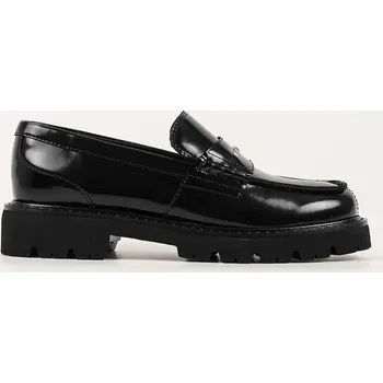 Dámské mokasíny Kožené mokasíny Karl Lagerfeld LOWELL dámské, černá barva, na plochém podpatku, KL42224 KL42224.000 99X, EUR 38