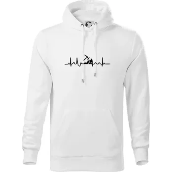 Pánská mikina Ekg horník - Mikina pánská Cape s kapucí - 4XL ( Bílá )