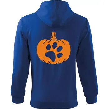 Pánská mikina Dýně tlapka - Mikina s kapucí na zip trendy zipper - M ( Královská modrá )