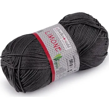 Příze Bavlněná pletací příze Limone 50 g, barva 36 (213) šedá tmavá
