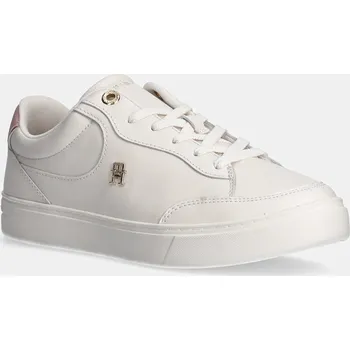 Pánské tenisky Kožené sneakers boty Tommy Hilfiger ESSENTIAL CHIC COURT SNEAKER FW0FW08322 béžová 01X, EUR 39