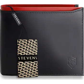 Peněženka Pánská peněženka STEVENS z pravé kůže s RFID ochranou, elegantní, vodorovná, černá