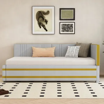 Postel Jednolůžková dřevěná postel Arhatreya 90x200 cm šedá