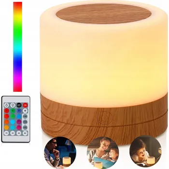 Lampička NOČNÍ LAMPA LED 7 BAREV RGB OVLÁDÁNÍ DÁLKOVÝM OVLADAČEM DESIGNOVÁ MODERNÍ