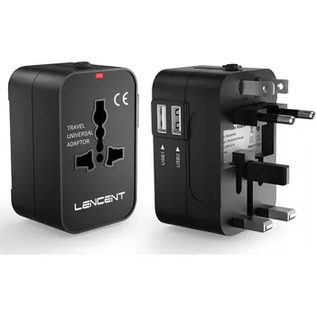 IP kamera Cestovní adaptér 2x USB pro 200+ zemí UK US AU