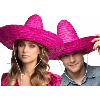 Klobouk Klobouk Sombrero, růžový, 49 cm