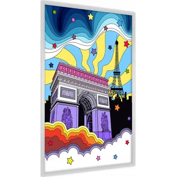 Obraz Plakát Vítězný oblouk Eiffelova věž VINTAGE 30x40 v rámu 30 x 40 cm