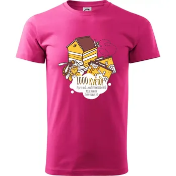 Včela - 1000 květů - Klasické pánské triko vyšší gramáže - S ( Purpurová )