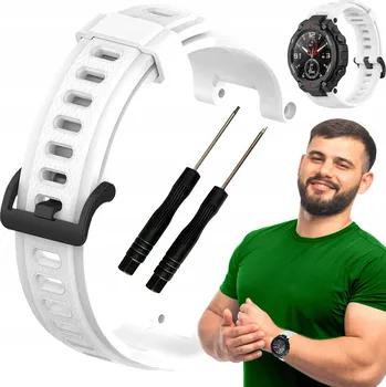 Řemínek na hodinky Řemínek ChronSmarta pro chytré hodinky Amazfit T‐Rex a T‐Rex Pro, 22 mm, bílý