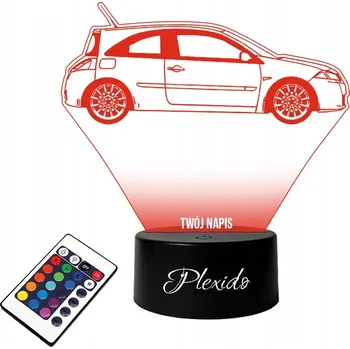 Lampička LAMPičKA na SKLE Auto Renault Megane II Jméno Gravírování + DÁLKOVÝ OVLADAČ 16 BAREV