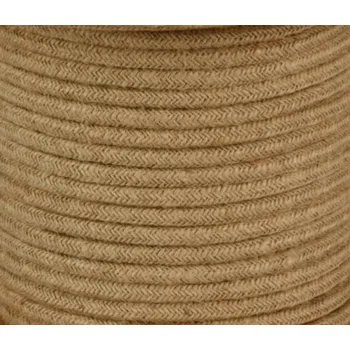 elektrický kabel Kabel v opletu 2x0,75 juta přírodní, 1 m