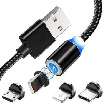 Datový kabel Kabel Mobes USB – USB typ C / microUSB / Lightning 1 m černý