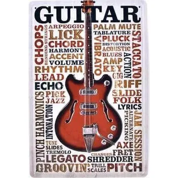 Obraz Plechová cedule Guitar