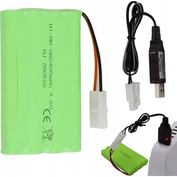 IP kamera AKUMULÁTOR NIMH 9,6 V 2400MAH S KONEKTOREM TAMIYA USB S NABÍJECÍM KABELEM USB