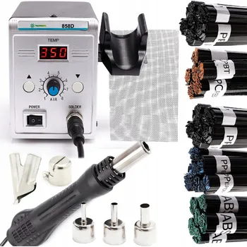 Svářečka Svářečka plastů 858D 5x Svářecí drát Trysky Síťka MAX Sada Horkovzdušná páječka