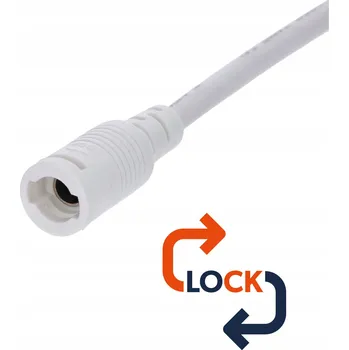 IP kamera DC napájecí konektor 5.5x2.1 s kabelem, bílý, 15cm, 22AWG, s pojistkou