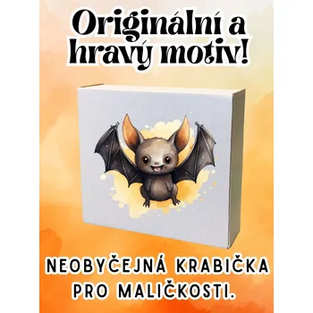 krabička s potiskem Krabička, s potiskem , NETOPÝR, 17,3x16x5,3 cm, 1 ks