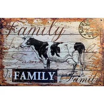 Obraz Plechová cedule Family