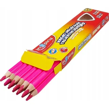 Pastelka INSPIRIA TROJHRANNÁ PASTELKA TUŽKOVÁ JUMBO BALENÍ 12 KUSŮ BARVA RŮŽOVÁ