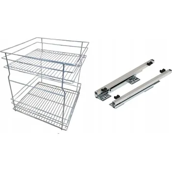 Nábytkové kování Cargo koš do spodní skříňky 50 cm 500 Chrom 2 koše s tlumením dovírání REJS montáž pod panty