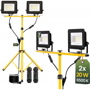 LED reflektor HALOGEN Lampa 2x 20W PRACOVNÍ STOJAN STAVEBNÍ PŘENOSNÝ