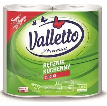 Utěrka Kuchyňské papírové utěrky Premium 92 útržků 2 role Valletto