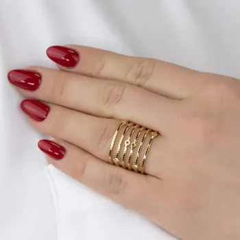 Prsten Pozlacený Prstýnek z nerezové Ocel