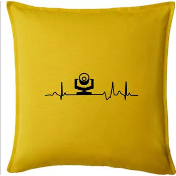 Polštář Ekg osvětlovač - robo hlava - Polštář 50x50 - 50x50 - Včetně výplně ( Žlutá )