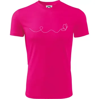 Chlapecké tričko Dráha letu motýla - vlnovka - Dětské triko sportovní (dresovina) - 122 cm/6 let ( Neon Pink )