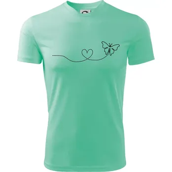 Chlapecké oblečení Dráha letu motýla - srdce - Dětské triko sportovní (dresovina) - 158 cm/12 let ( Mátová )
