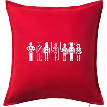 Polštář SW - Postavičky - Polštář 50x50 - 50x50 - Včetně výplně ( Červená )