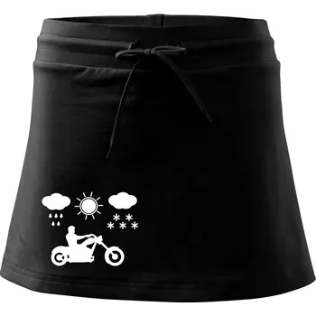 Dámská sukně Motorkář za každého počasí - chopper - Sportovní sukně - two in one - S ( Černá )