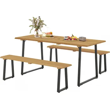 Zahradní sestava Dřevěná jídelní souprava pro 6 osob | přírodní