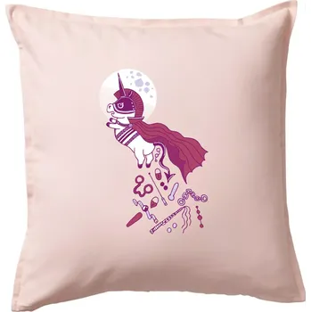 Polštář Drsný jednorožec (Pecka design) - Polštář 50x50 - 50x50 - Pouze potah ( Světle růžová )