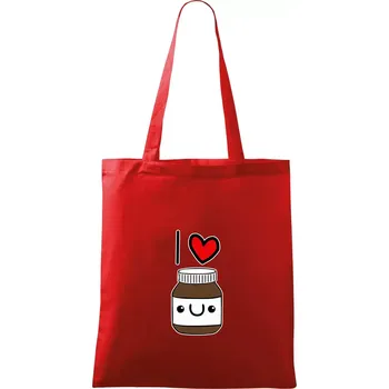 Nákupní taška I love nugeta - Taška bavlněná - 42 x 38 cm ( Červená )