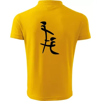 Pánská košile Čínský znak - Polokošile pánská Pique Polo 203 - 2XL ( Žlutá )