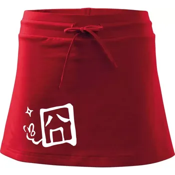 Dámská sukně Čínský symbol - smutný - Sportovní sukně - two in one - XL ( Červená )