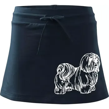 Dámská sukně Shih-tzu - chlupatý - Sportovní sukně - two in one - L ( Námořní modrá (velmi tmavá - téměř černá) )