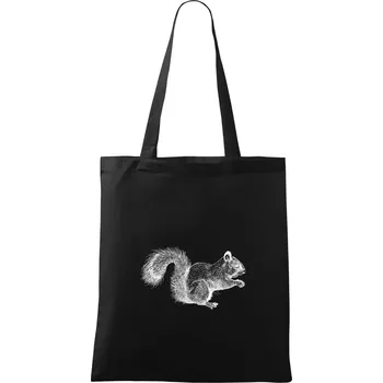 Nákupní taška Veverka kresba - Taška bavlněná - 42 x 38 cm ( Černá )