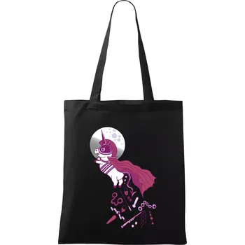 Nákupní taška Drsný jednorožec (Pecka design) - Taška bavlněná - 42 x 38 cm ( Černá )