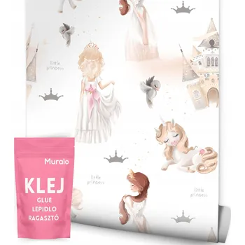 Fototapeta Tapeta pro děti PRINCEZNY Jednorožci Zámky