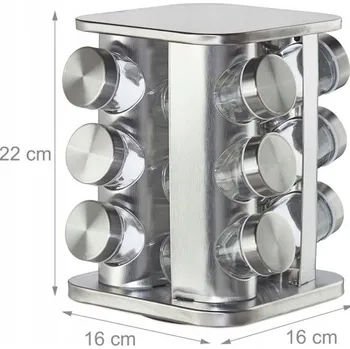 Obraz Stříbrný otočný kořenkový set 12 skleniček + samolepky kuchyně styl